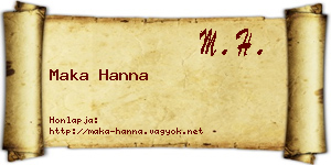 Maka Hanna névjegykártya
